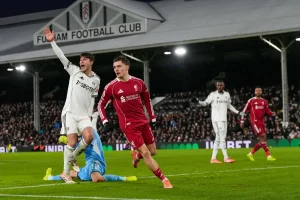 Florian Wirtz scores a controversial goal in Liverpool’s victory over Fulham.