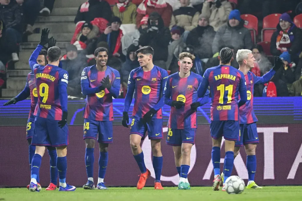 Jogadores do Barcelona brilham contra o Slavia Praga e reavivam esperanças na champions
