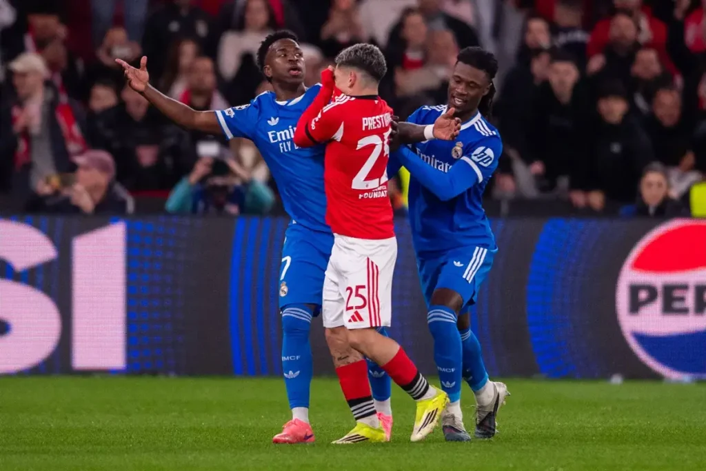 UEFA alerta para possível confronto entre Vinícius Jr e Prestianni antes do Real Madrid vs Benfica