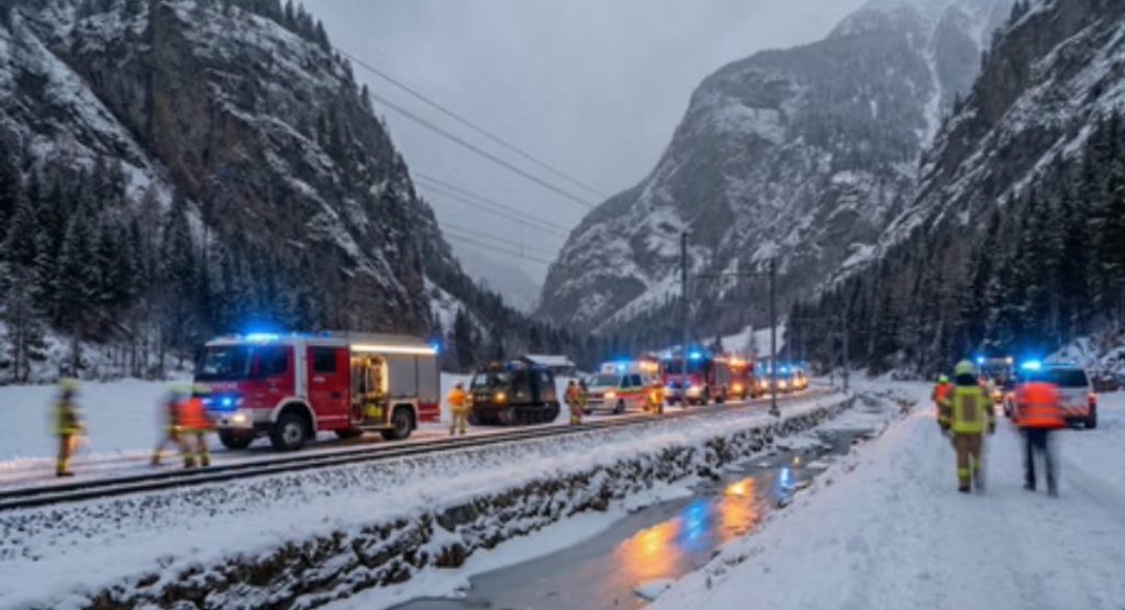 Train derails in Switzerland during deadly avalanches in the Alps.