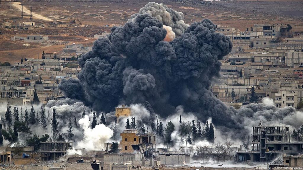“U.S. conducts airstrikes against Islamic State targets in Syria.”