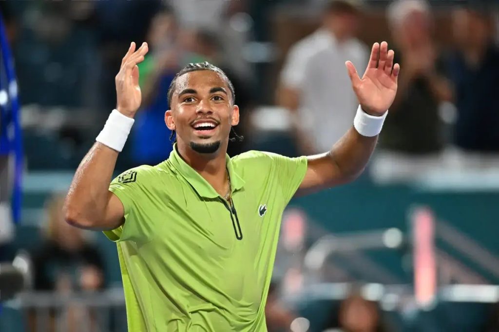 Arthur Fils bursts with joy after an incredible celebration following his victory over Tommy Paul in Miami.