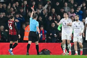 “Maguire sent off and Bournemouth draws against Manchester United.”