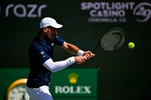 Novak Djokovic enfrenta árbitro após polémica de Rinderknech em Indian wells
