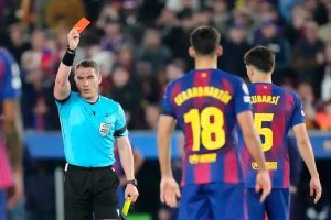 “Barcelona faces a monumental challenge with the suspension of a key player.”