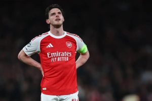 Bruno Fernandes laments Declan Rice’s departure to Arsenal.