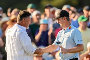 “Justin Rose on the brink of immortality at the Masters in Augusta.”