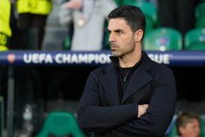 Mikel Arteta galvanizes Arsenal before the clash with Sporting.