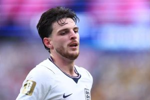 Declan Rice at risk of suspension after yellow card against Ghana.