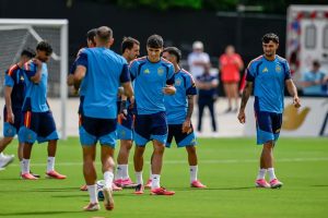 “Spain favored against Uruguay in a Group H led by the Spaniards.”