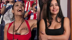 “Larissa Riquelme returns as the girlfriend of the World Cup.”