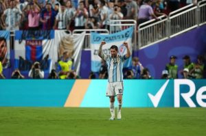“Messi matches Klose as the top scorer in World Cup history.”