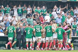 “Mexico dominates the first half and defeats South Africa in the opening of the World Cup.”