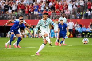 Cristiano Ronaldo becomes the oldest player to score in World Cup qualifiers.