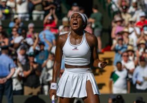 “Venus Williams motivates Coco Gauff in victory at Wimbledon over Solana Sierra.”