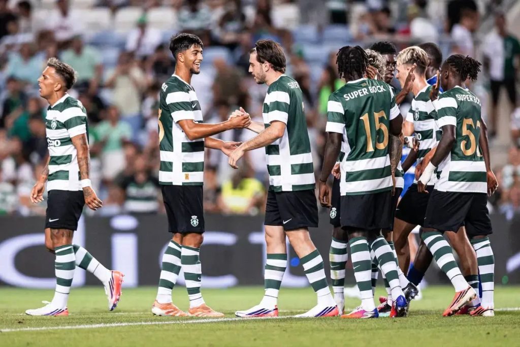 Sporting thrashes Strasbourg 7-0 with many promising players.