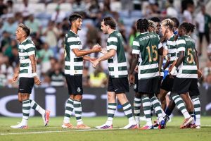 Sporting thrashes Strasbourg 7-0 with many promising players.