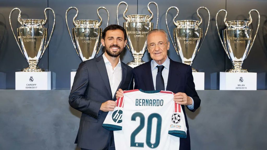 “Bernardo Silva presented at Real Madrid for free.”