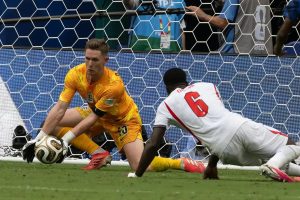 “Leeds United with James Trafford making his debut against Augsburg.”