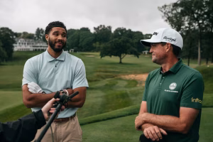 Jayson Tatum learns golf secrets from PGA Tour star Keegan Bradley