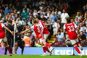 Arsenal crush Manchester City 3-0 to claim Community Shield with goals from Calafiori, Havertz, and Odegaard