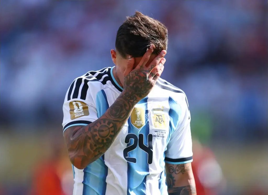 Enzo Fernandez’s red card leaves Argentina with 10 men in world cup final extra time