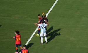 Enzo Fernandez sent off after horror tackle as Argentina vs Spain goes to extra-time