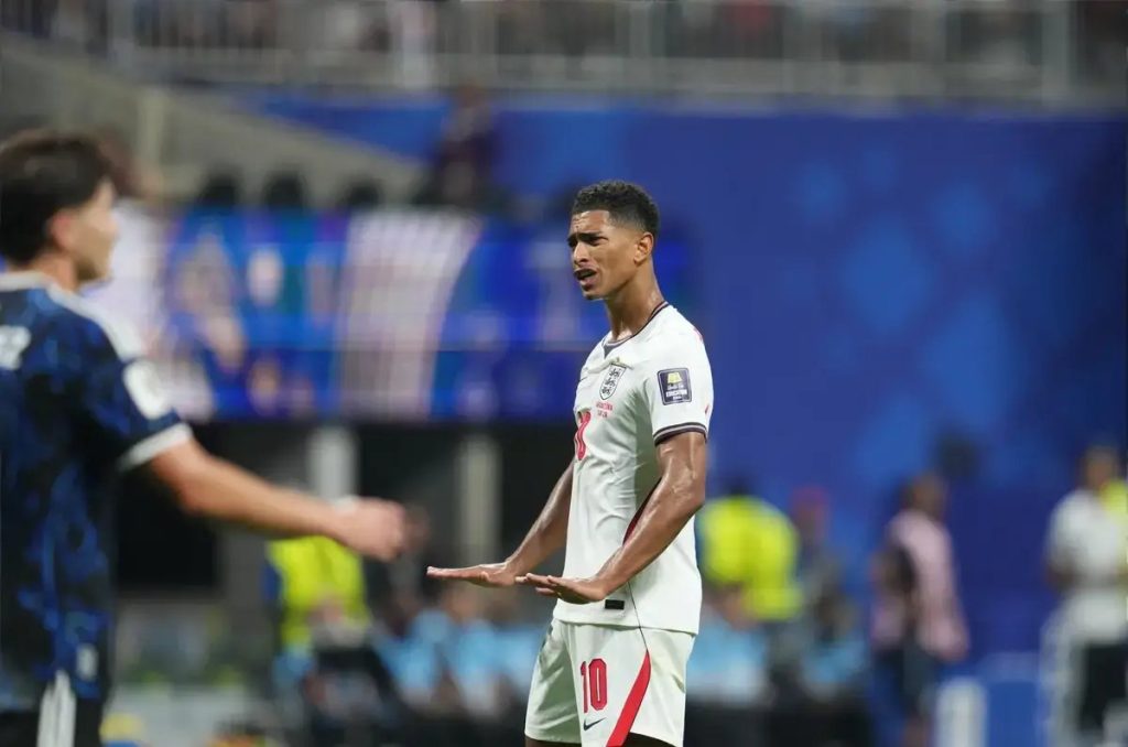 Jude Bellingham slaps Argentina’s Valentin Barco after World Cup semi-final loss