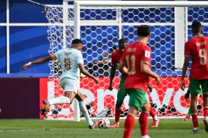 Kylian Mbappe blames lengthy delay for missed penalty as France beats Morocco