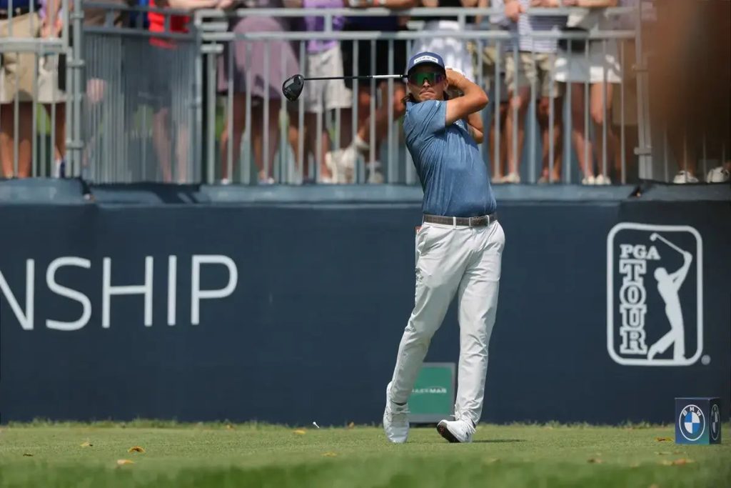 rickie fowler nearly aces par-5 17th as mcilroy and gotterup deliver clutch shots at bmw championship
