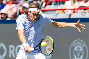 Stefanos Tsitsipas confronts umpire over court bounce in Montreal clash